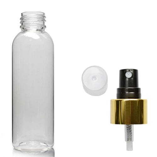 Clear PET Bottles - Gold mist spray