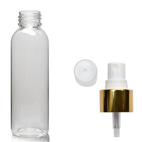 Clear PET Bottles - Gold mist spray