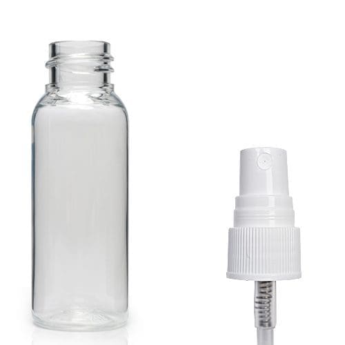Clear PET Bottles with Ribbed mist spray