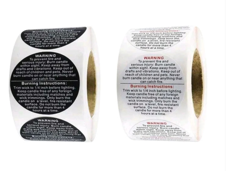 Candle Warning Sticker