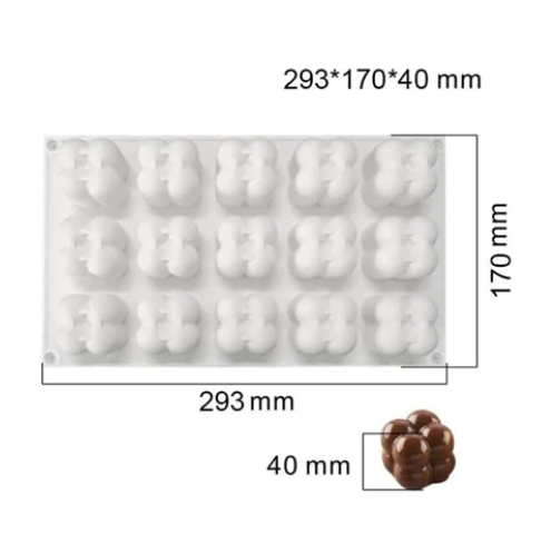 15 Cavity Mini Bubble Cube Candle Mould