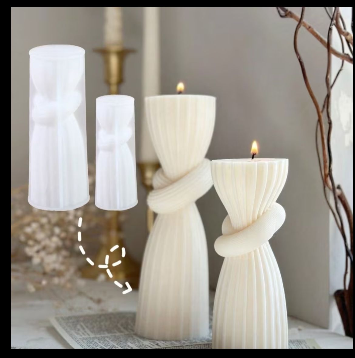 2 piece striped knot mold